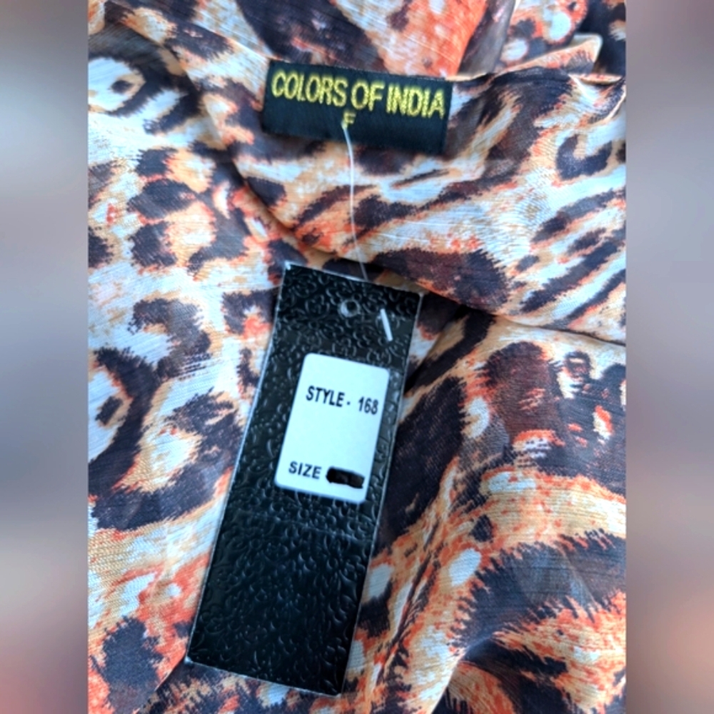 COLORS of INDIA Leopard Print High Low Hem Kimono - Picture 5 of 9